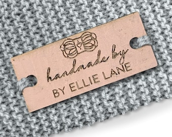 Personalised 28mm x 12mm Rectangle Cork labels. Custom Cork labels, Tags handmade, Tags for Knitting, Tags for Hand sewn products - 074