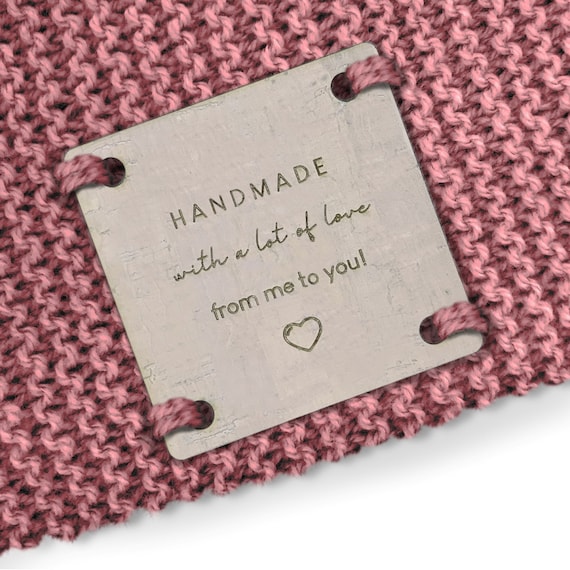Large Quilt Label Personalised Blanket Patch Cream Cork 60mm X - Etsy
