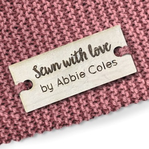 Personalised 28mm x 12mm Rectangle Cork labels. Custom Cork labels, Tags handmade items, Tags for Knitting, Tags for Crochet- 075