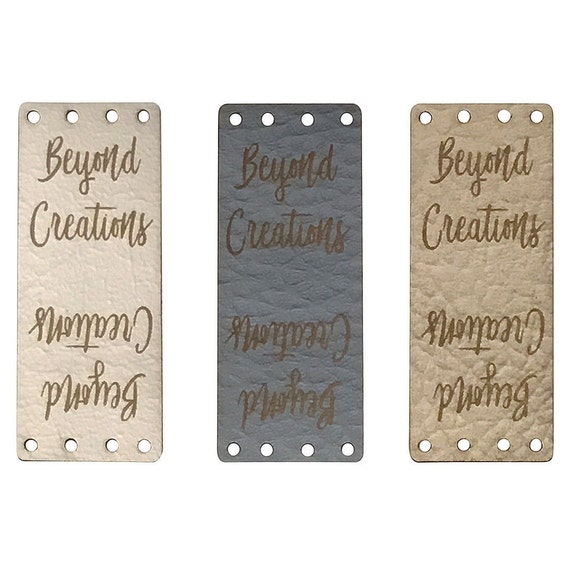 Personalised Centerfold 20mm x 50mm Rectangle Folding Faux Leather labels. Personalised Centerfold 20mm x 50mm Rectangle Folding Faux Leather labels.