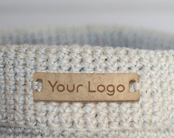 Customisable Rectangle Faux Leather labels. Custom leather labels 28x12mm Tags handmade items, Tags for Knitting, Tags for Crochet - 002