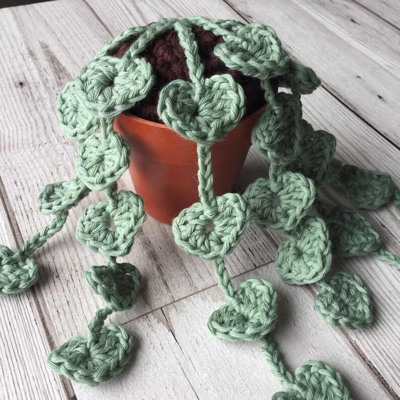 Crochet String of Hearts House Plant // Small Artificial Etsy UK