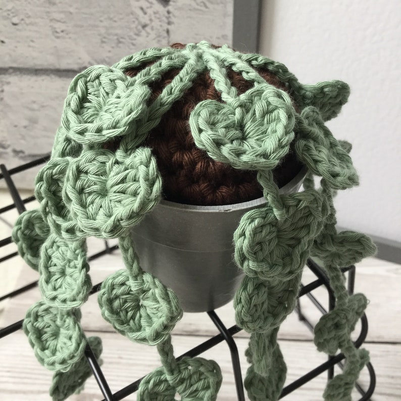 Crochet String of Hearts House Plant // Small Artificial Etsy Australia