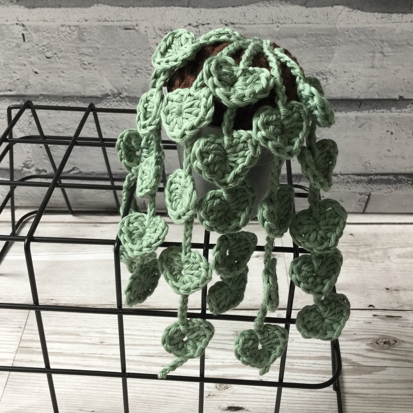 Crochet String of Hearts House Plant // Small Artificial Etsy Australia