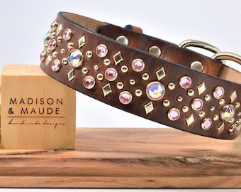 Madison Leather Collar Leash Gentle Full Grain Leather Padded Stylish Design