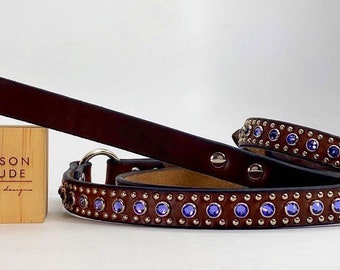 3/4” Abigail Leather Collar and Leash Set. DESIGN YOUR OWN