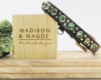 1/2" Elsie Maude Small Leather Dog Collar. DESIGN YOUR OWN