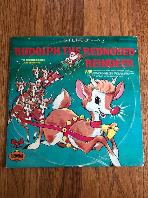 Vintage Rudolph The Red Nosed Reindeer Vinyl Lp Record By Caroleers Stereo Sx1708 Diplomat Records