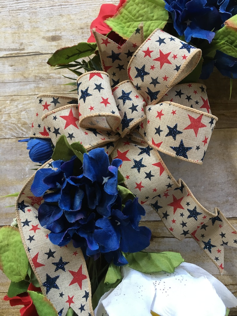 Grapevine Wreath 4th of July Wreath Patriotic Wreath Year Round Wreath USA Sign Housewarming Gift Gift for Him Military Wreath