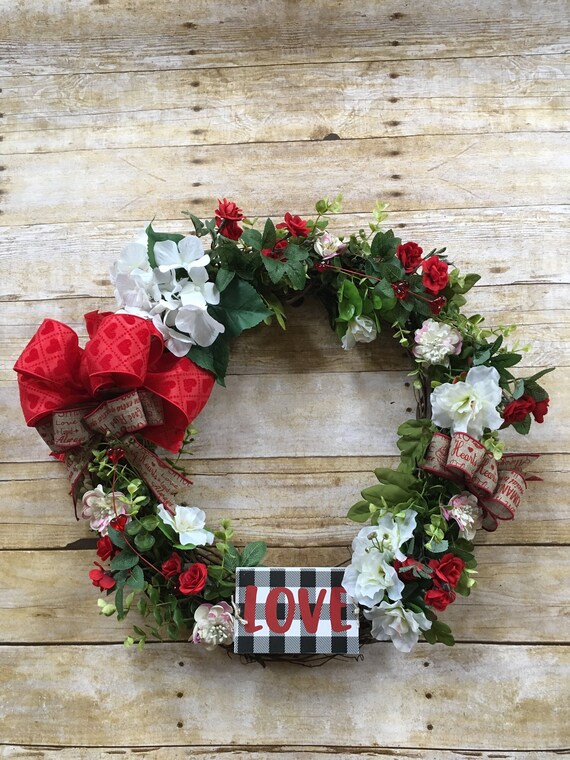 Valentine Wreath For Your Front Door Gift For Her Etsy
