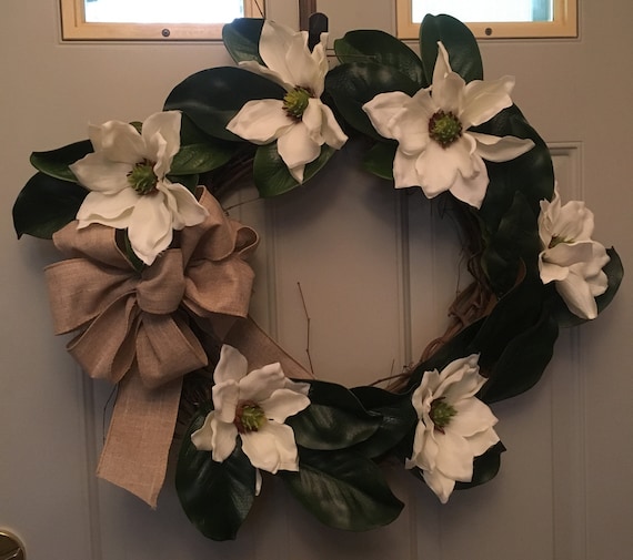 Magnolia Wreath Summer Wreath Front Door Wreath Fall Wreath Etsy