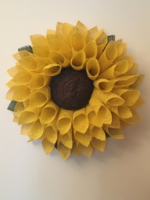 Sunflower Door(L) Wreath, Yellow Burlap Wreath,Front Door Wreath,Burlap Flower, Spring Wreath, Summer Wreath, Fall Wreath, Front Door Wreath