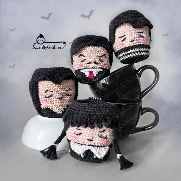 Crochet/Amigurumi 4 Combo Patterns: The Spooky Family Mugs