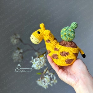 Virkmönster/Amigurumi PDF: Giraff/Kaktus Kruka