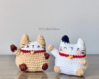 Patrón PDF de Ganchillo/Amigurumi: El Gato Afortunado