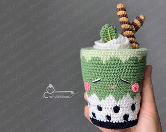 Crochet/Amigurumi PDF pattern: Green Tea Matcha Latte