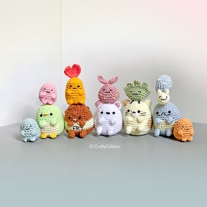 Crochet/amigurumi Combo Patterns: Kawaii Friends sets of 5 - Etsy