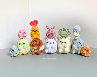 Crochet/Amigurumi combo patterns: Kawaii Friends (sets of 5)