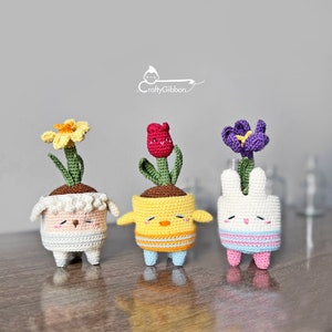 Crochet/Amigurumi PDF pattern: Spring Planter Combo