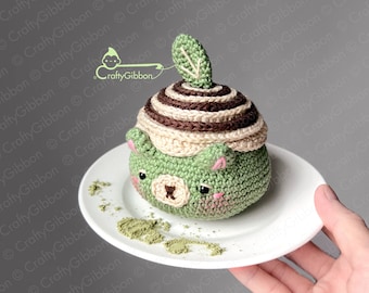 Crochet/Amigurumi PDF pattern: Matcha Bear Bun