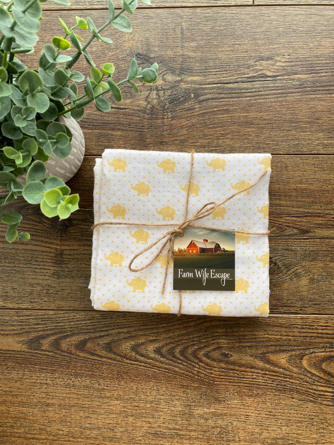 Yellow Elephants Muslin Swaddle Blanket Etsy UK