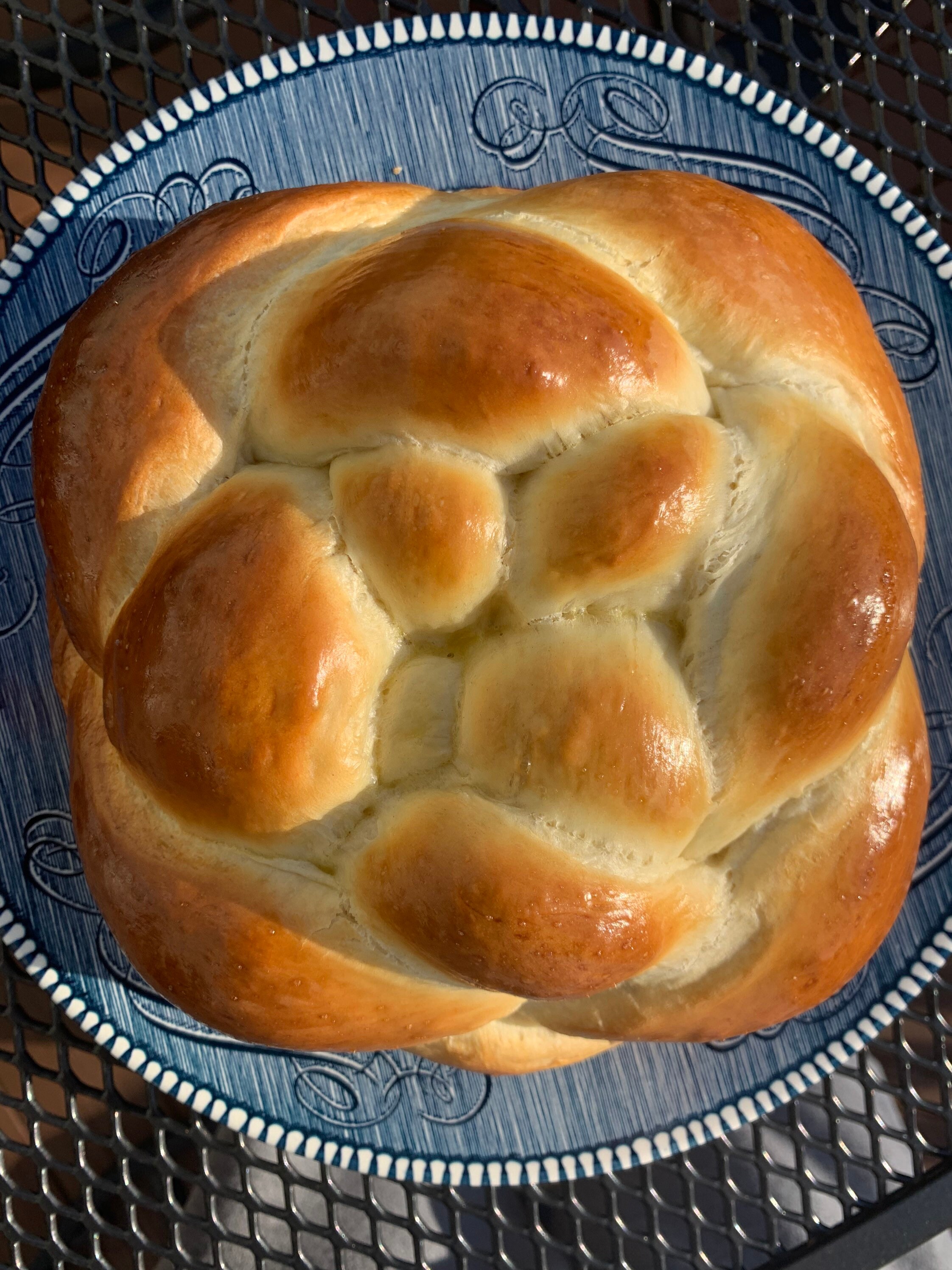 Braided Challah Bread Challah Egg Bread Round Braided Four Etsy