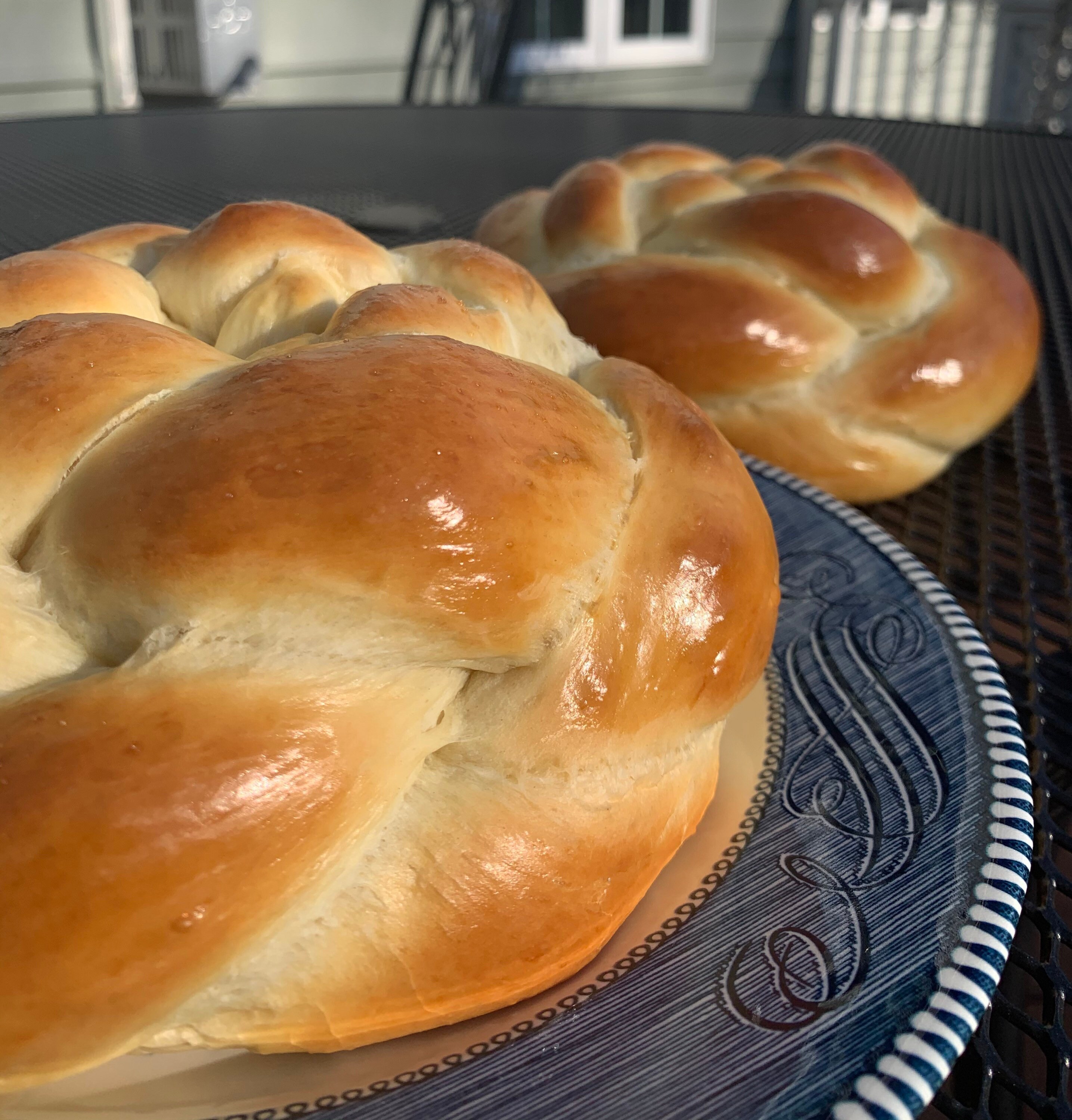 Braided Challah Bread Challah Egg Bread Round Braided Four Etsy