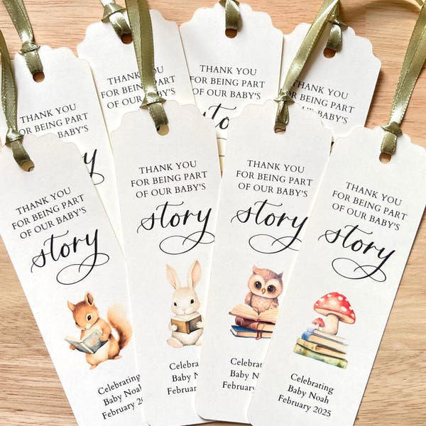 Baby Shower Bookmark - Etsy