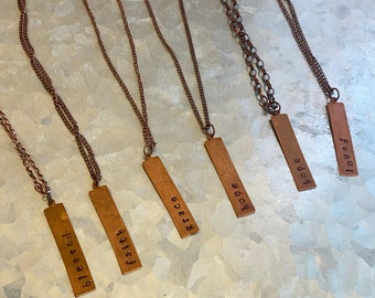 Inspirational Hand Stamped Pendant Necklaces