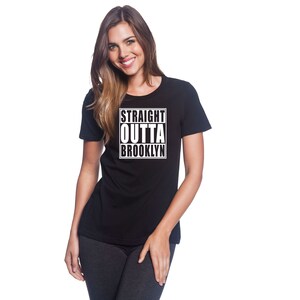 Straight Outta Brooklyn parodie drôle tee T-Shirt New York