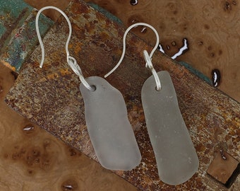 Sterling Silver And Sea Glass Earrings