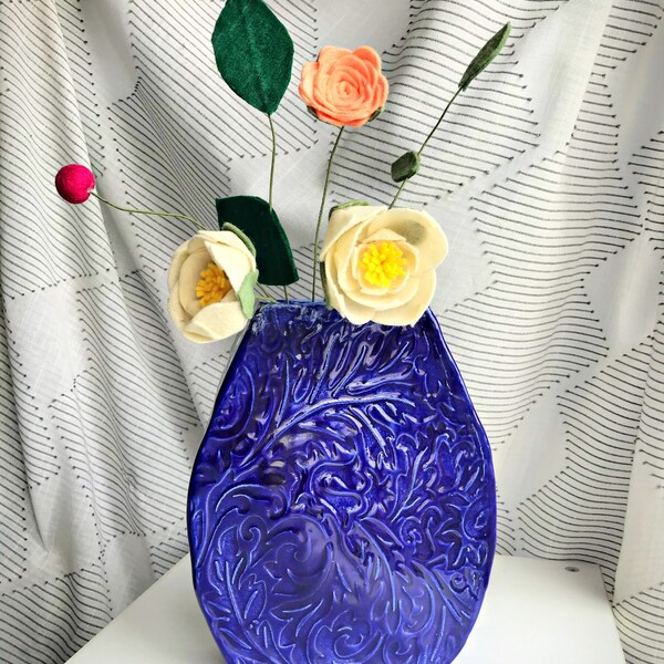 Navy Blue Vase Etsy