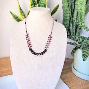 Artsy and Fun Purple Beaded Necklace, Long Beaded Necklace, Eclectic Purple Necklace, Amethyst Necklace, February Necklace