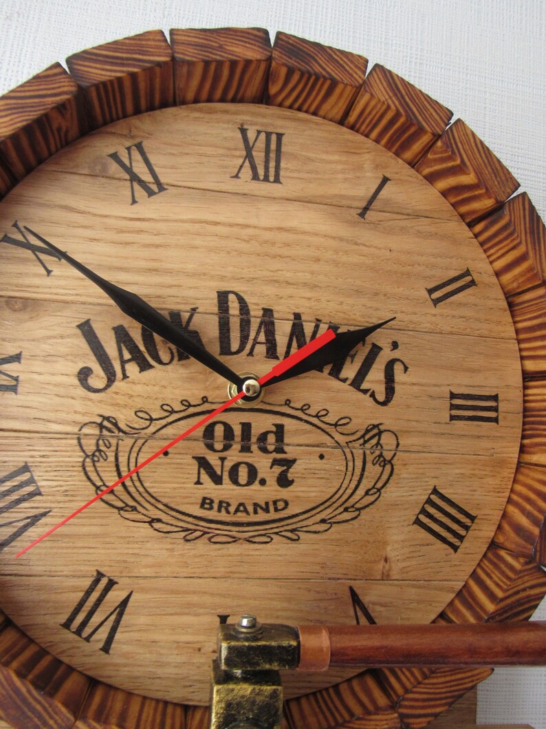 Jack Daniels Clock Whisky Barrel Clock Bar Clock Rustic Etsy