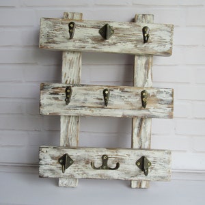 Tassenständer Wand rustikal Weiße Schlüsselhalter Wand | Etsy