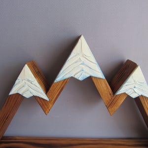 Mountain Key Holder for Wall with Shelf and Hooks | Rustic Wooden Key Rack | Entryway Organizer | Hiker Gifts image 15