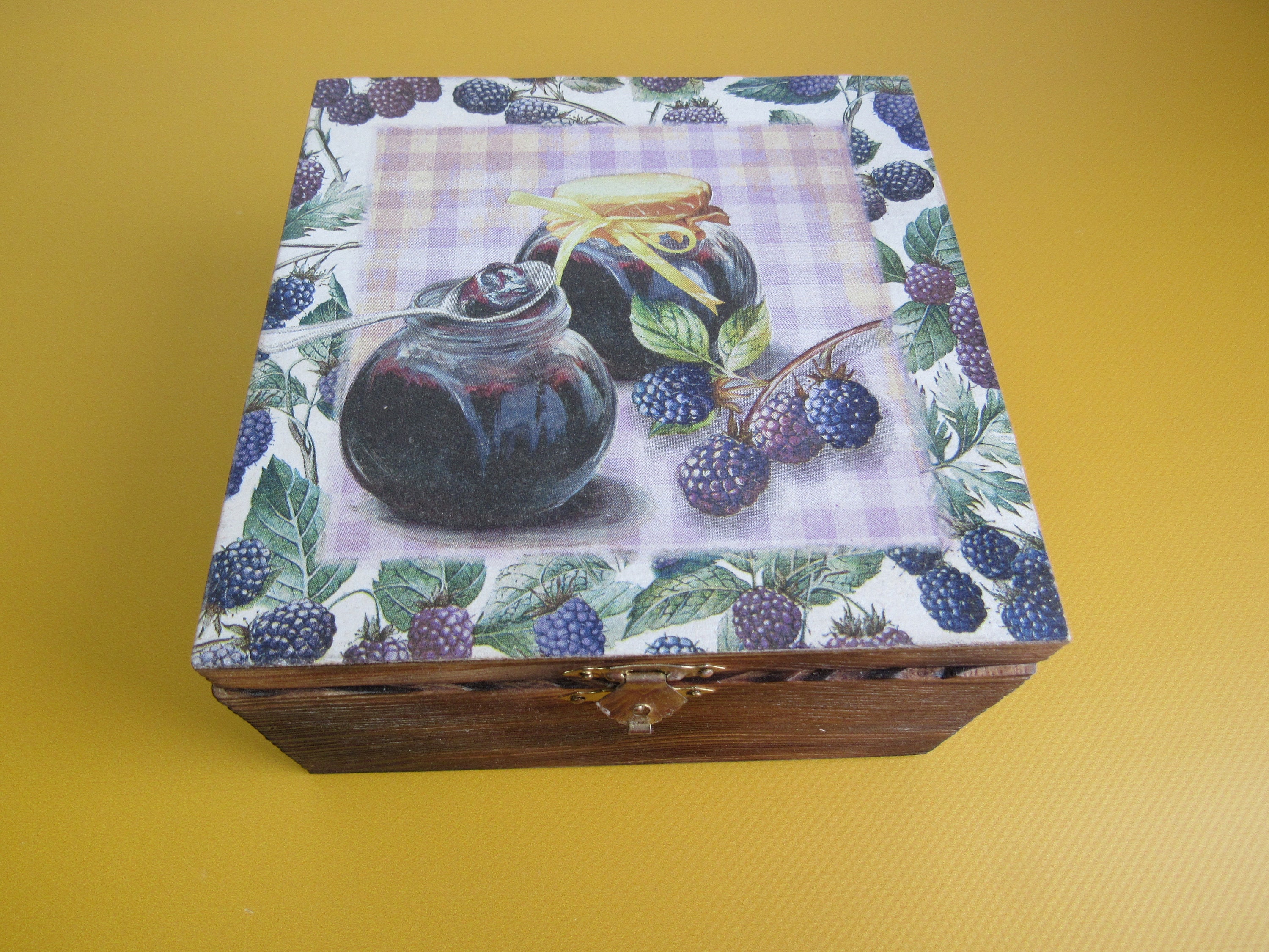 Wooden Decoupage Tea Box/ Tea Bag Organizer Etsy