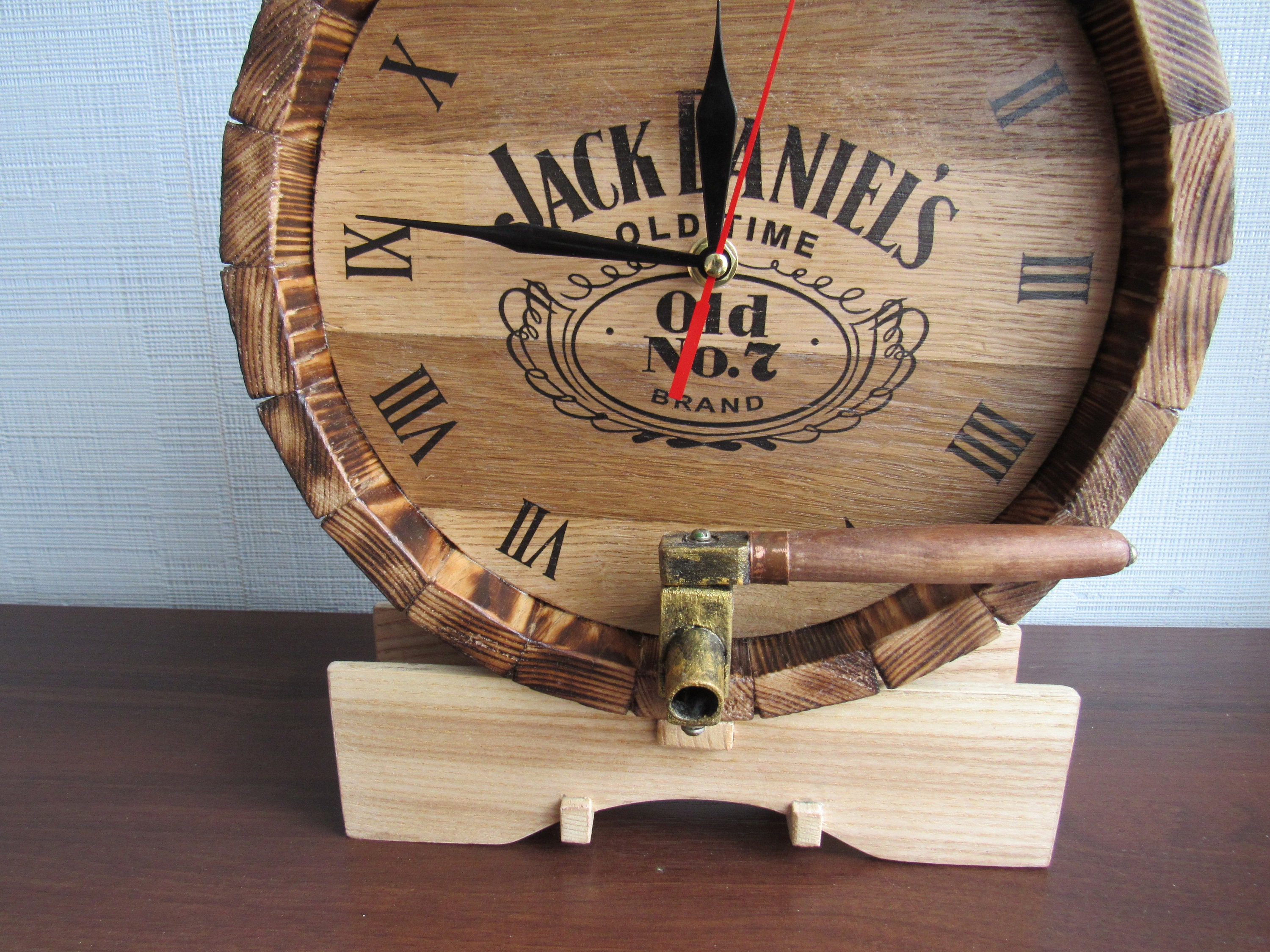 Jack Daniels Clock Whiskey Barrel Clock Bar Clock Rustic Etsy