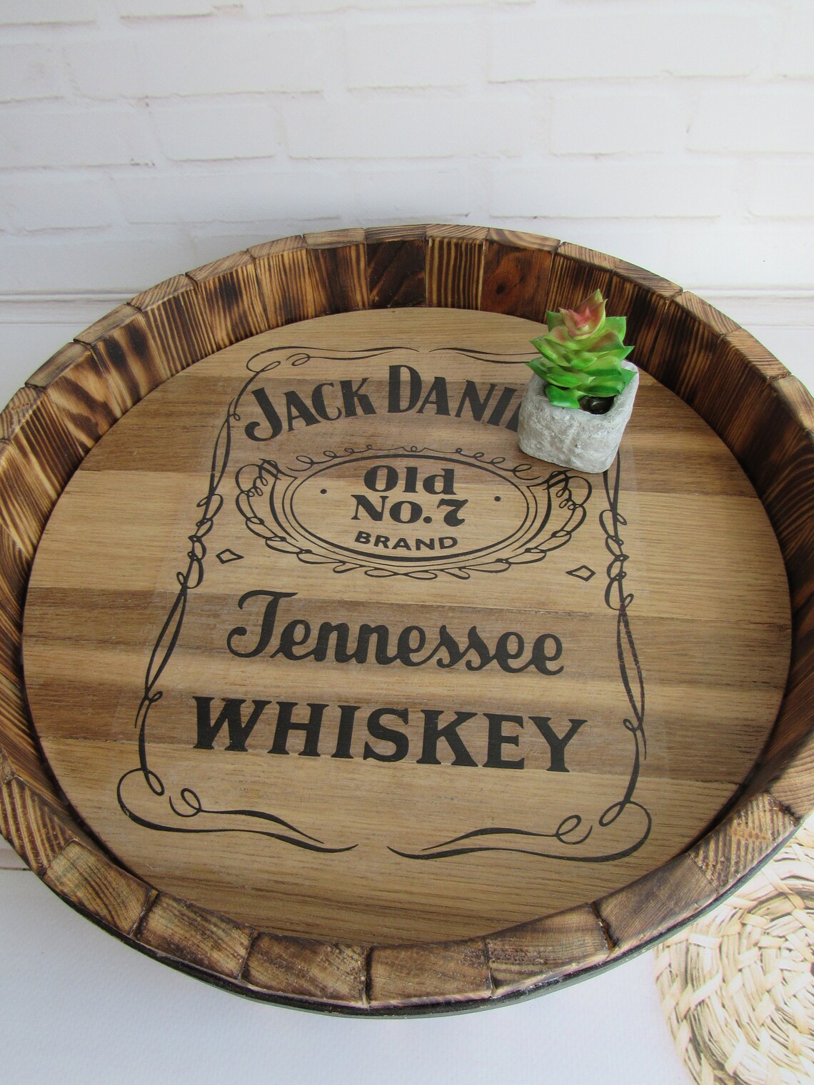 Whiskey tray/ Bar serving tray rustic/ Wood drinks tray/ Jack Etsy