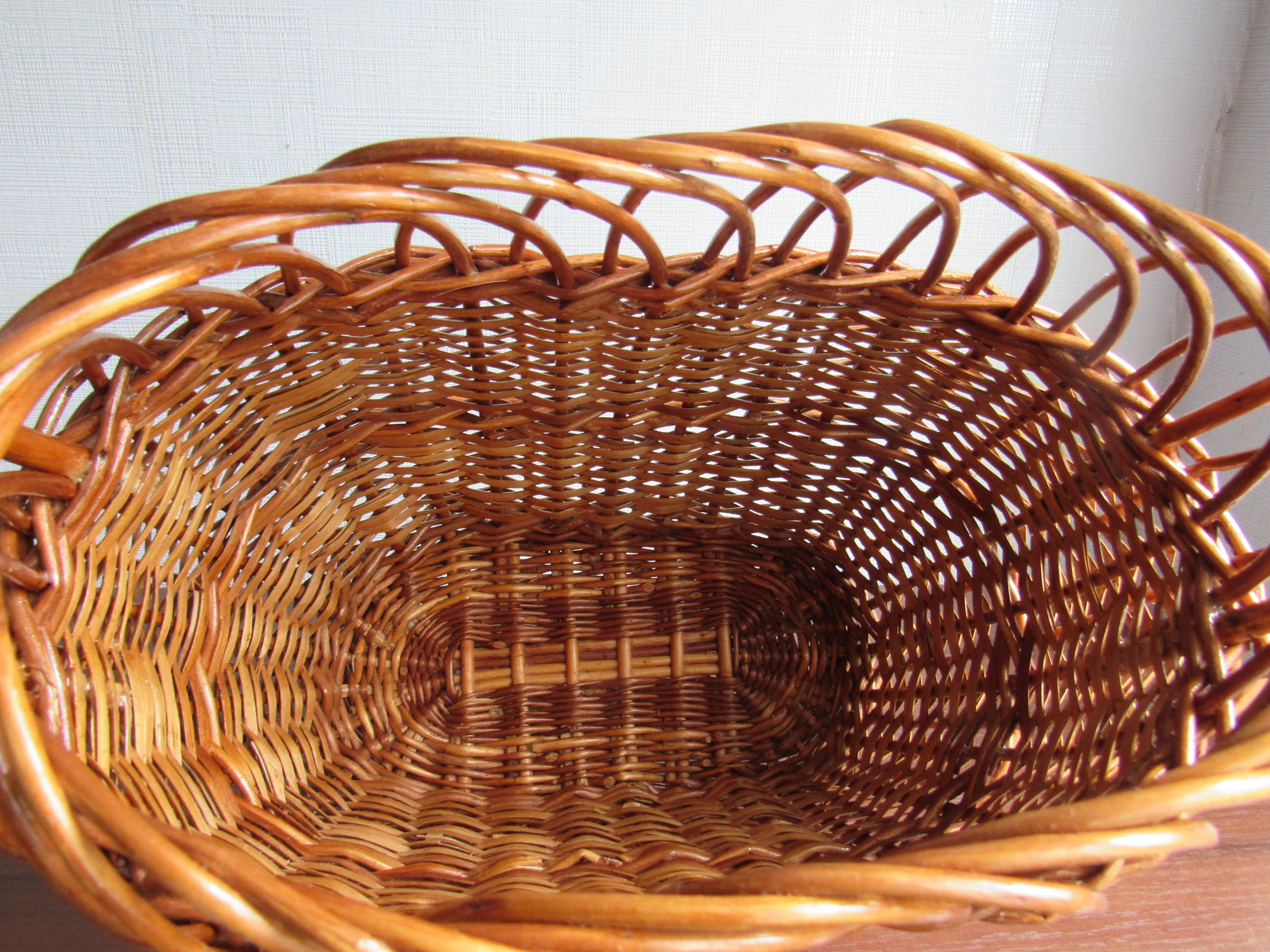Large wicker basket willow Farmers market basket tall Woven Etsy