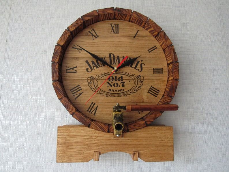 Jack Daniels Clock Whisky Barrel Clock Bar Clock Rustic Etsy