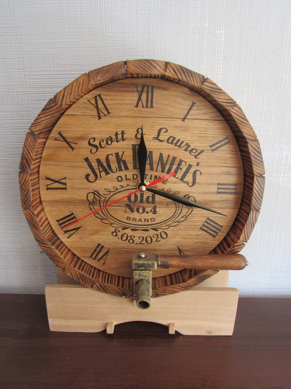 Jack Daniels Clock Whiskey Barrel Clock Bar Clock Rustic Etsy