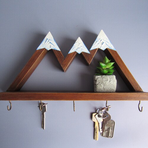 Entryway Organizer With Shelf Key Holder for Wall Etsy