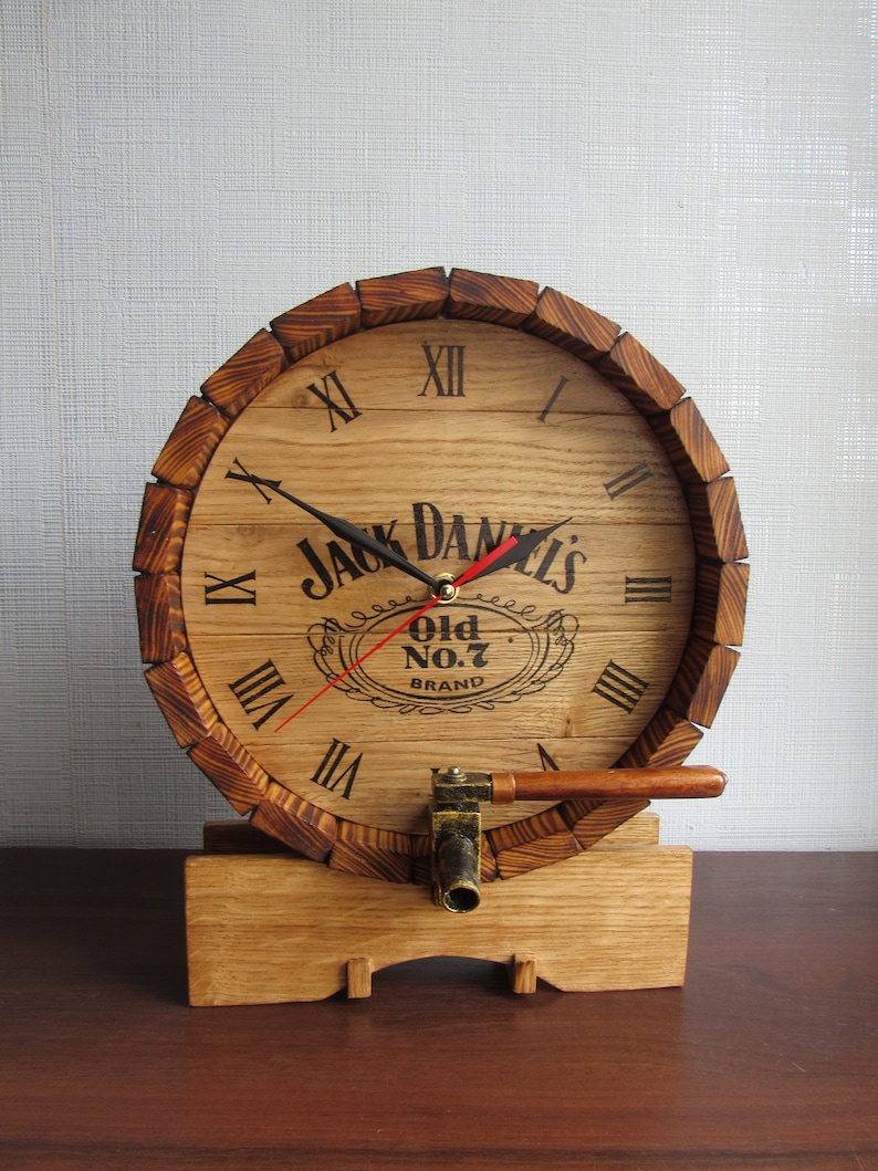 Jack Daniels Clock Whisky Barrel Clock Bar Clock Rustic Etsy
