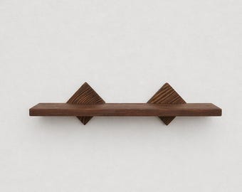 Mid Century Modern Floating Wandregal | Kleines MCM Holzregal | Geometrisches Dekor