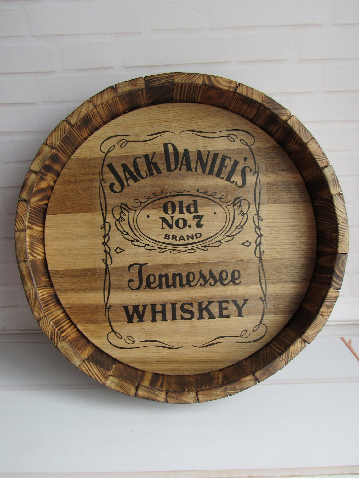 Whiskey tray/ Bar serving tray rustic/ Wood drinks tray/ Jack Etsy