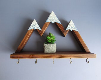 Mountain key holder shelf/ Key hanger for wall/ New apartment gift