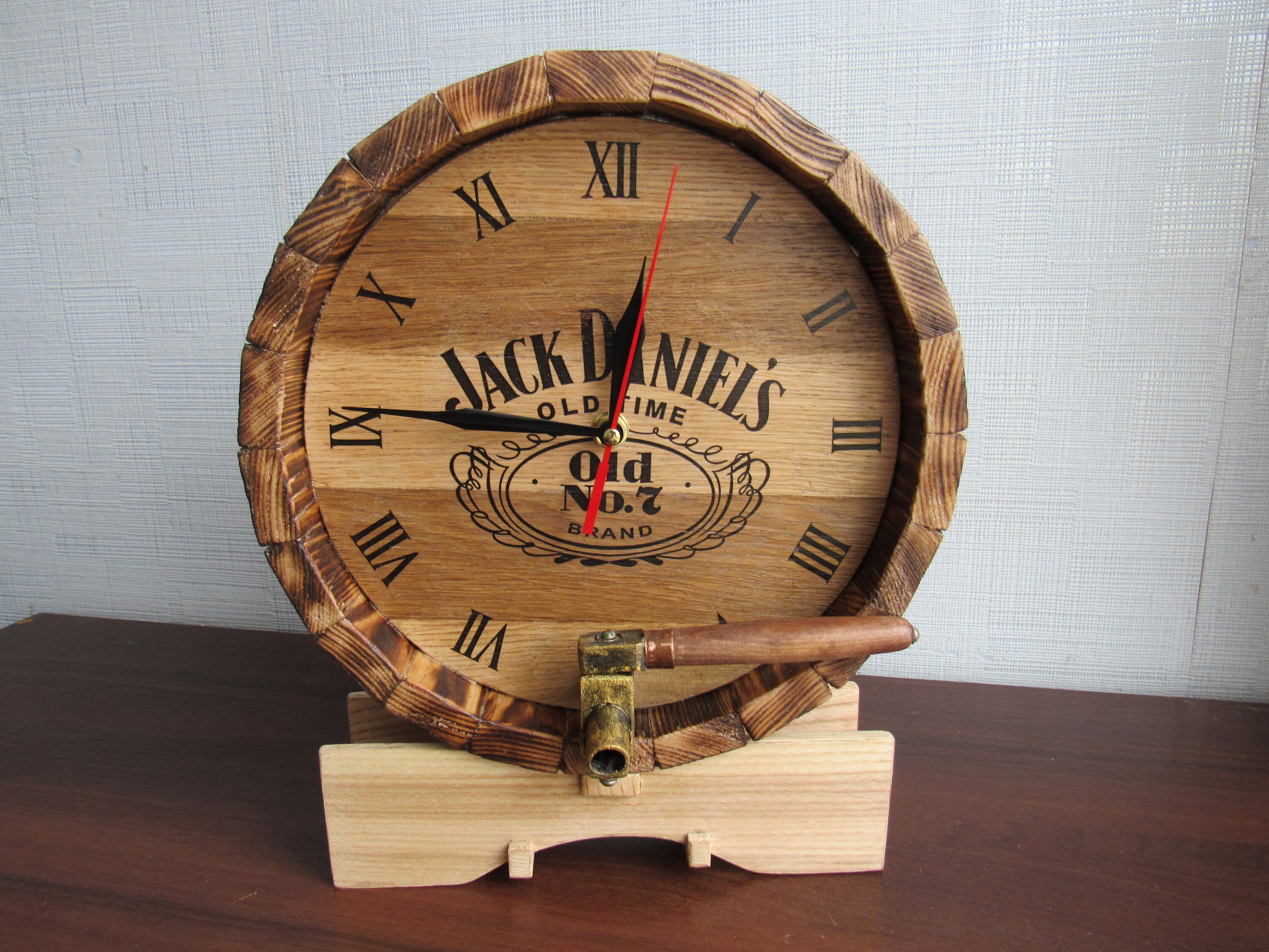 Jack Daniels Clock Whiskey Barrel Clock Bar Clock Rustic Etsy