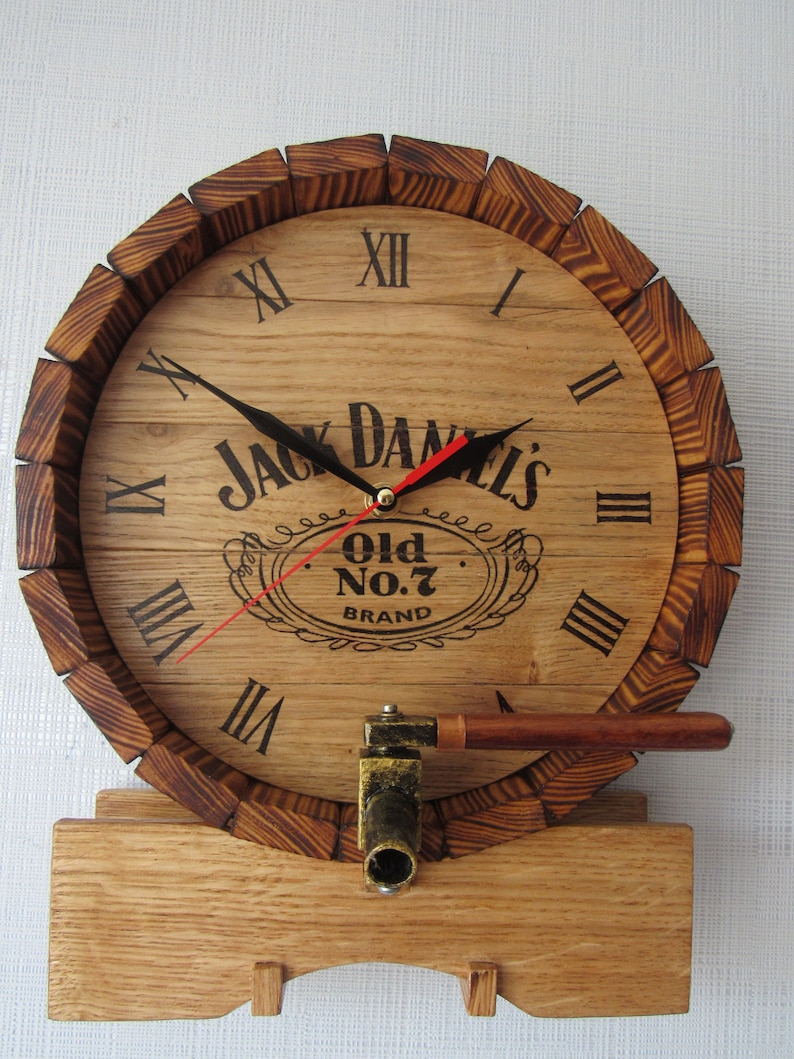 Jack Daniels Clock Whisky Barrel Clock Bar Clock Rustic Etsy