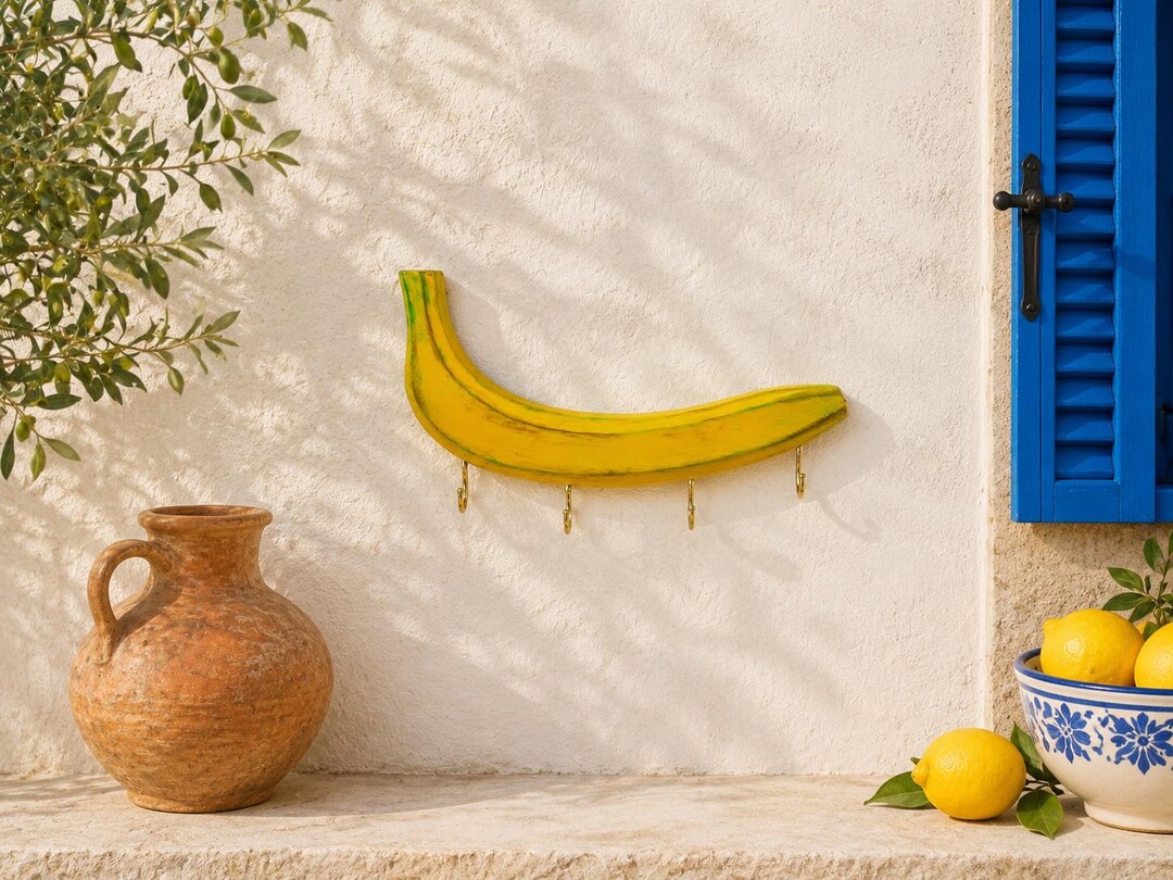 Fruit Key Rack Banana Key Holder for Wall | Funky Fruit Key Rack With Hooks | Tropical ...